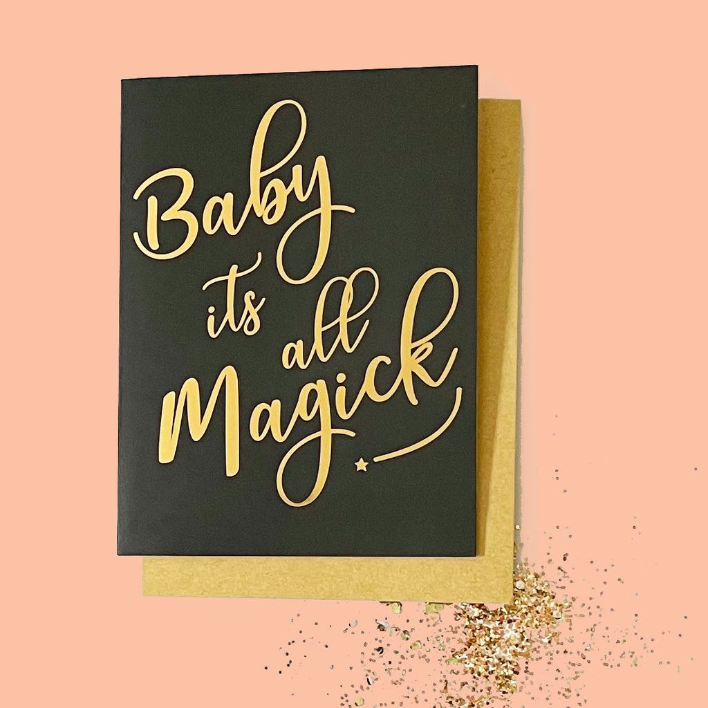 BABY IT'S ALL MAGICK ECO GLITTER GREETINGS CARD