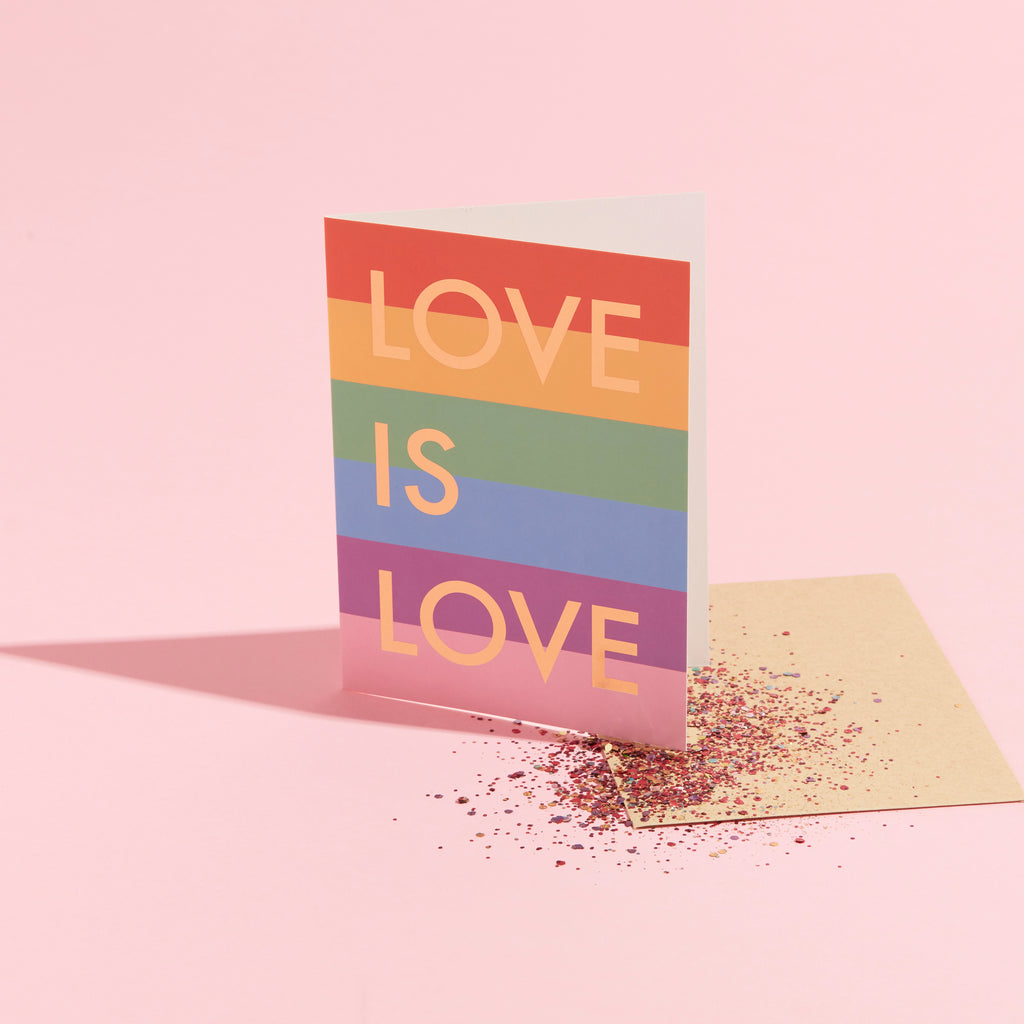 LOVE IS LOVE ECO GLITTER GREETINGS CARD