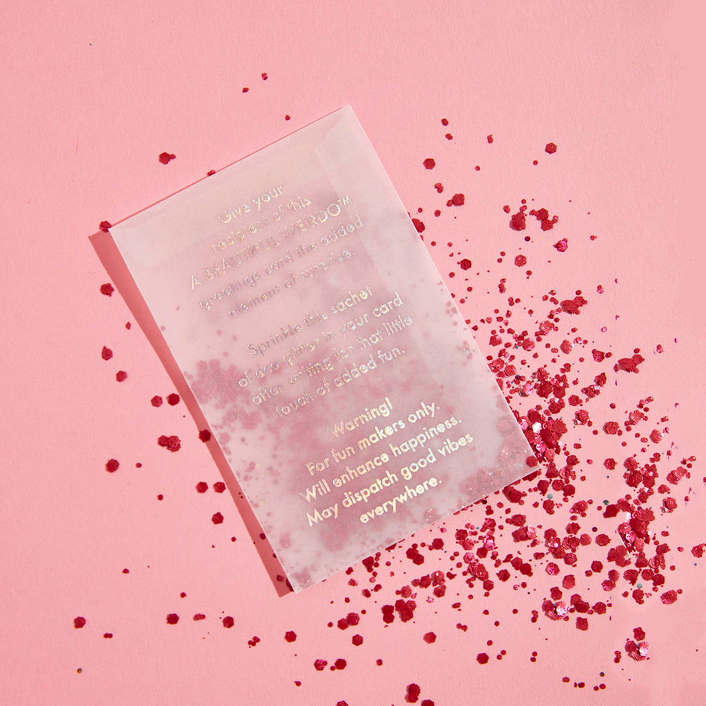 LOVE YOU, YOU WEIRDO ECO GLITTER GREETINGS CARD