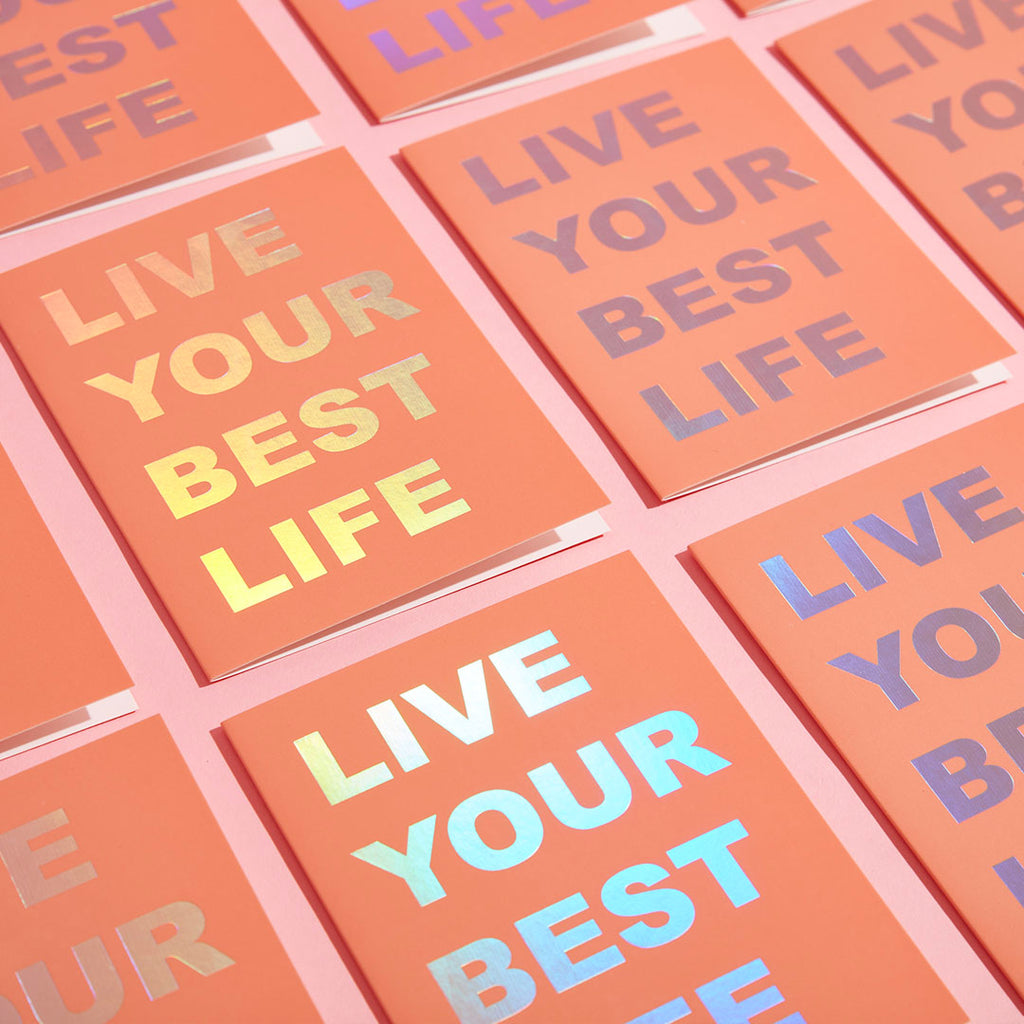 LIVE YOUR BEST LIFE ECO GLITTER GREETINGS CARD
